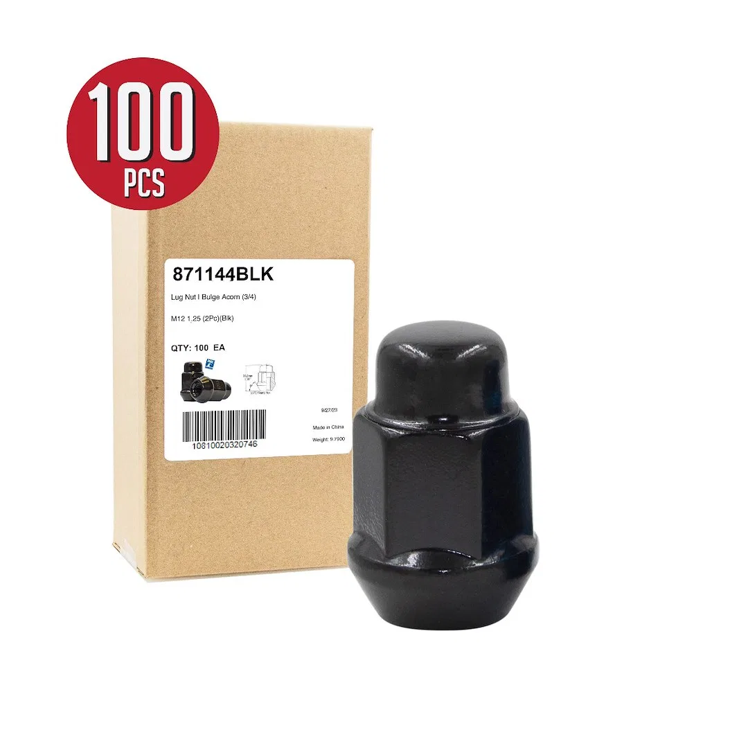 871144BLK – REVOLUTION Lug Nut, 12 Millimeter x 1.25 Thread Size 60 Degree Conical Bulge Acorn 1.38 Inch Overall Leng...
